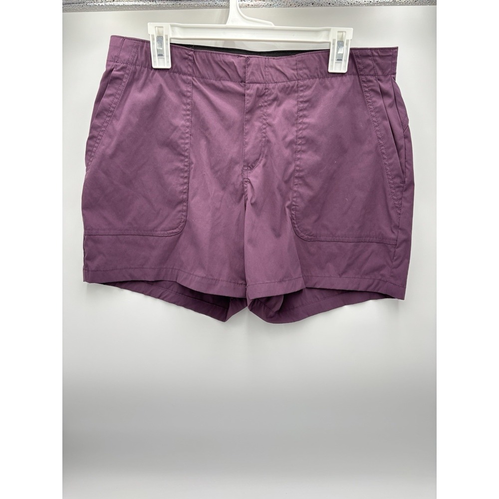 Eddie Bauer Shorts Womens 14 Purple Elastic Waist Outdoor Hiking Casual